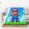 thumbnail image 1 of Lsque Mario Pattern Fuzzy Fleece Throw Blanket Extra Large,Super Soft,Fluffy and Warm Blankets for Couch,Bed,All Season Use (50"x40"), 1 of 7