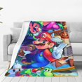 thumbnail image 1 of Lsque Mario Pattern Fuzzy Fleece Throw Blanket Extra Large,Super Soft,Fluffy and Warm Blankets for Couch,Bed,All Season Use (50"x40"), 1 of 1