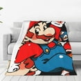 thumbnail image 1 of Lsque Mario Pattern Fuzzy Fleece Throw Blanket Extra Large,Super Soft,Fluffy and Warm Blankets for Couch,Bed,All Season Use (60"x50"), 1 of 1