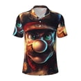 thumbnail image 1 of Lsque Mario Pattern Golf Shirts for Men Dry Fit Print Moisture Wicking Performance Short Sleeve Polo Shirt-Large, 1 of 7