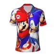 thumbnail image 1 of Lsque Mario Pattern Golf Shirts for Men Dry Fit Print Moisture Wicking Performance Short Sleeve Polo Shirt-Medium, 1 of 7
