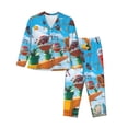 thumbnail image 1 of Lsque Mario Pattern Long Sleeve Pajama Set for Women - Soft 2-Piece Sleepwear and Loungewear Set with Pockets, Comfy Nightwear, 1 of 8