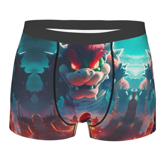 Lsque Mario Pattern Men’s Total Support Pouch Boxer Briefs, X-Temp Cooling, Moisture-Wicking Underwear, Regular, Long-leg and Trunk-XX-Large