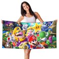 thumbnail image 1 of Lsque Mario Pattern Microfiber Bath Beach Towel Silver Fox Velvet Beach Towel Oversized Quick Dry Absorbent for Pool Swimming Bathroom 27.5x55in, 1 of 5