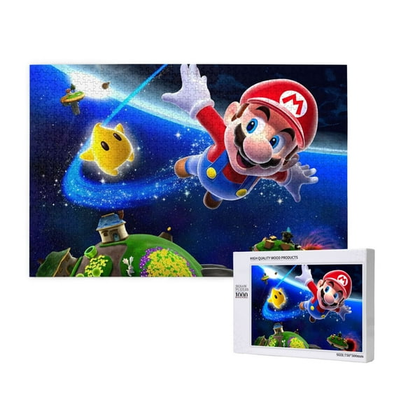 Lsque Mario Pattern Picture Puzzle,Wooden 1000 Piece Puzzle,Personalized Jigsaw Puzzles,Family Fun Puzzle,Gift Puzzle(Horizontal style)