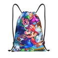 thumbnail image 1 of Lsque Mario Print Drawstring Backpack Bag Sport Gym Sackpack Cinch Bags Drawstring Bags Draw String Sport Bag-Medium, 1 of 8