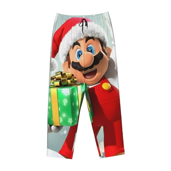 Lsque Mario Print Women's Pajama Pants, Lounge Pant - Comfortable Home Wear,Elastic Waistband, Stylish Design-Small