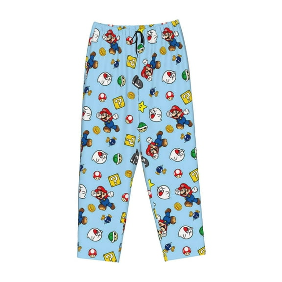 Lsque Mario Print Women's Pajama Pants, Lounge Pant - Comfortable Home Wear,Elastic Waistband, Stylish Design-Small