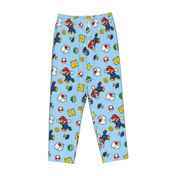 Lsque Mario Print Women's Pajama Pants, Lounge Pant - Comfortable Home Wear,Elastic Waistband, Stylish Design-Small