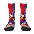 thumbnail image 1 of Lsque Mario Printed Men's Crew Socks, Soft Durable Breathable Moisture-Wicking with Odor Control Cotton socks, 1 of 7