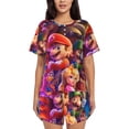thumbnail image 1 of Lsque Mario Women's Short-Sleeved Pajama Set - 2 Piece Soft and Lightweight Sleepwear Set-3X-Large, 1 of 9