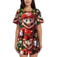 thumbnail image 1 of Lsque Mario Women's Short-Sleeved Pajama Set - 2 Piece Soft and Lightweight Sleepwear Set-Medium, 1 of 9