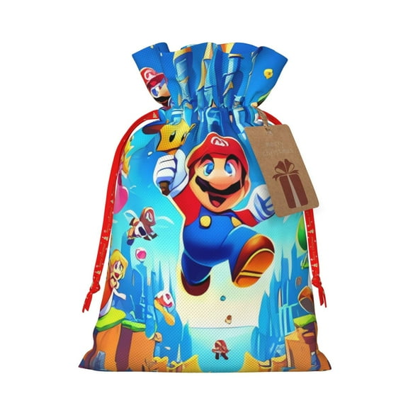 Lsque Mario for Christmas Gift Bags ,Party Gift Bag, Christmas Goody Bags for Christmas Holidays Party Favors and Presents-Small