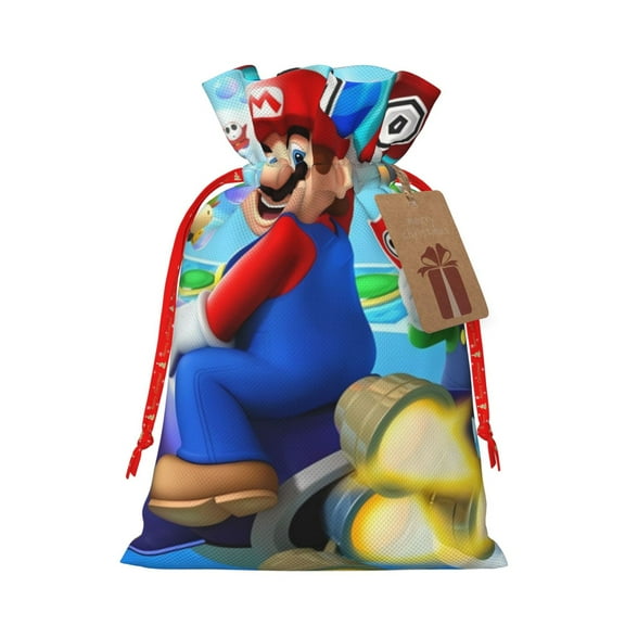 Lsque Mario for Christmas Gift Bags ,Party Gift Bag, Christmas Goody Bags for Christmas Holidays Party Favors and Presents-Small