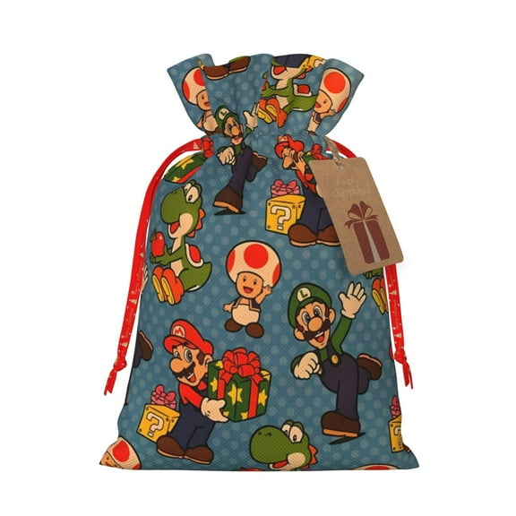 Lsque Mario for Christmas Gift Bags ,Party Gift Bag, Christmas Goody Bags for Christmas Holidays Party Favors and Presents-Small