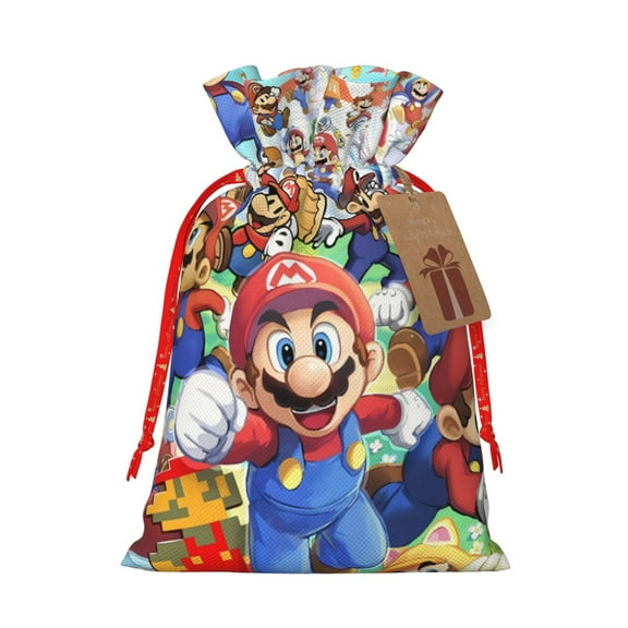Lsque Mario for Christmas Gift Bags ,Party Gift Bag, Christmas Goody Bags for Christmas Holidays Party Favors and Presents-Small