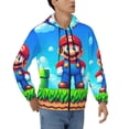 thumbnail image 1 of Lsque Mario for Mens Full-zip Hoodie, Zip-up Pullover Hooded Sweatshirt, Kangaroo Pocket Hoodie Ideal for Daily Wear, Travel, and Home-X-Large, 1 of 8