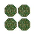 thumbnail image 1 of Lsque Mask And Palm Leaves Pattern 4" Drink Coasters Set of 4, PVC Leather Absorbent Coasters, Table Coaster Set Decorative Coffee Cup Coasters Housewarming Gift -Octagon, 1 of 6