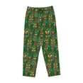 thumbnail image 1 of Lsque Mask And Palm Leaves Print Women's Pajama Pants, Lounge Pant - Comfortable Home Wear,Elastic Waistband, Stylish Design-Large, 1 of 9