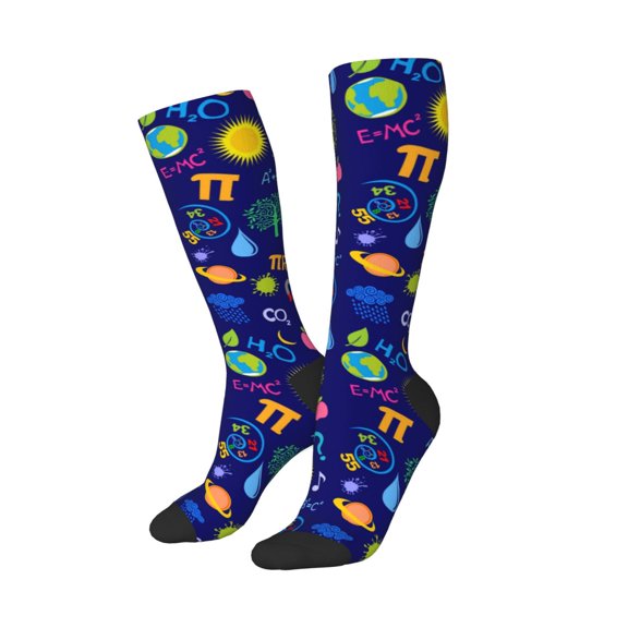 Lsque Mathematics And Chemistry Printed Crew Socks Men's Women's LightWeight Thin Casual Calf Socks ,Knee High Socks,Cotton Socks