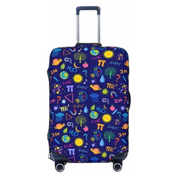 Lsque Mathematics And Chemistry Printed Luggage Cover, Travel Luggage Protector,Scratch and Dirt Resistant, Fits 18-32 Inch Luggage - Large