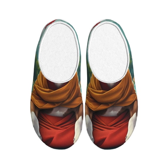 Lsque Meditating French Bulldog Pattern Womens Comfort Cotton on Scuff With Memory Foam and Anti-skid Sole Slipper-39/40