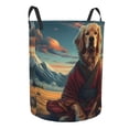 thumbnail image 1 of Lsque Meditating Golden Retriever pattern Laundry Hamper Basket, Tall Woven Rope Hamper Basket for Clothes, Lightweight Storage Basket, Collapsible Waterproof-Small, 1 of 8