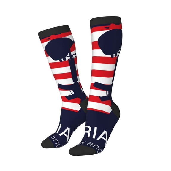Lsque Memorial Day Printed Crew Socks Men's Women's LightWeight Thin Casual Calf Socks ,Knee High Socks,Cotton Socks