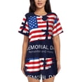 thumbnail image 1 of Lsque Memorial Day Women's Short-Sleeved Pajama Set - 2 Piece Soft and Lightweight Sleepwear Set-Large, 1 of 9