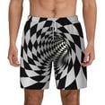 thumbnail image 1 of Lsque Mens Swim Trunks 3D Vortex Illusion Pattern - Bathing Suit Compression Liner - Beach Swim Shorts Swimwear - (S-3XL) - Stretch Quick Dry -Large, 1 of 9