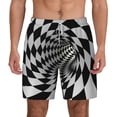 thumbnail image 1 of Lsque Mens Swim Trunks 3D Vortex Illusion Pattern - Bathing Suit Compression Liner - Beach Swim Shorts Swimwear - (S-3XL) - Stretch Quick Dry -Medium, 1 of 9