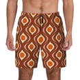 thumbnail image 1 of Lsque Mens Swim Trunks 70's Retro Pattern - Bathing Suit Compression Liner - Beach Swim Shorts Swimwear - (S-3XL) - Stretch Quick Dry -Large, 1 of 9