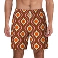 thumbnail image 1 of Lsque Mens Swim Trunks 70's Retro Pattern - Bathing Suit Compression Liner - Beach Swim Shorts Swimwear - (S-3XL) - Stretch Quick Dry -Large, 1 of 9