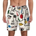 thumbnail image 1 of Lsque Mens Swim Trunks Aabstract Eyes Pattern - Bathing Suit Compression Liner - Beach Swim Shorts Swimwear - (S-3XL) - Stretch Quick Dry -XX-Large, 1 of 9