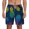 thumbnail image 1 of Lsque Mens Swim Trunks Abstract Bright Pineapple Fruit Retro Pattern - Bathing Suit Compression Liner - Beach Swim Shorts Swimwear - (S-3XL) - Stretch Quick Dry -3X-Large, 1 of 9