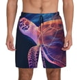 thumbnail image 1 of Lsque Mens Swim Trunks Abstract Line Turtle Pattern - Bathing Suit Compression Liner - Beach Swim Shorts Swimwear - (S-3XL) - Stretch Quick Dry -Large, 1 of 9