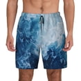 thumbnail image 1 of Lsque Mens Swim Trunks Abstract Ocean Waves Pattern - Bathing Suit Compression Liner - Beach Swim Shorts Swimwear - (S-3XL) - Stretch Quick Dry -Medium, 1 of 9