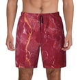 thumbnail image 1 of Lsque Mens Swim Trunks Abstract Red Marble Pattern - Bathing Suit Compression Liner - Beach Swim Shorts Swimwear - (S-3XL) - Stretch Quick Dry -Small, 1 of 9
