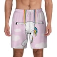 thumbnail image 1 of Lsque Mens Swim Trunks Aerial Yoga for Unicorn Pattern - Bathing Suit Compression Liner - Beach Swim Shorts Swimwear - (S-3XL) - Stretch Quick Dry -Small, 1 of 9