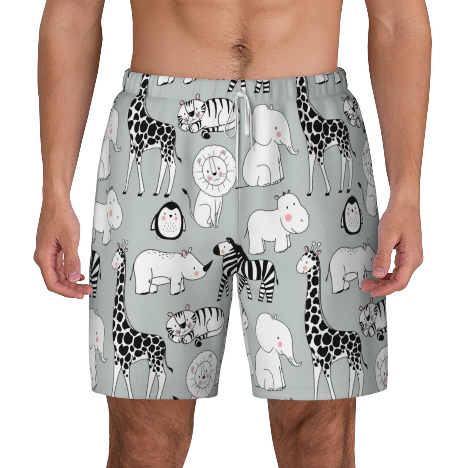 Lsque Mens Swim Trunks African Animals Pattern - Bathing Suit ...