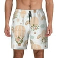 thumbnail image 1 of Lsque Mens Swim Trunks Air Balloon and Flower Pattern - Bathing Suit Compression Liner - Beach Swim Shorts Swimwear - (S-3XL) - Stretch Quick Dry -Large, 1 of 9