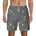 thumbnail image 1 of Lsque Mens Swim Trunks Airplane Routes Around The World Pattern - Bathing Suit Compression Liner - Beach Swim Shorts Swimwear - (S-3XL) - Stretch Quick Dry -3X-Large, 1 of 9