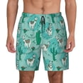 thumbnail image 1 of Lsque Mens Swim Trunks Alapaca in Boho Pattern - Bathing Suit Compression Liner - Beach Swim Shorts Swimwear - (S-3XL) - Stretch Quick Dry -Small, 1 of 9