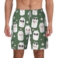thumbnail image 1 of Lsque Mens Swim Trunks Alpaca Faces Pattern - Bathing Suit Compression Liner - Beach Swim Shorts Swimwear - (S-3XL) - Stretch Quick Dry -X-Large, 1 of 9