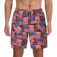 thumbnail image 1 of Lsque Mens Swim Trunks America Flags1 Pattern - Bathing Suit Compression Liner - Beach Swim Shorts Swimwear - (S-3XL) - Stretch Quick Dry -, 1 of 9