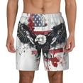 thumbnail image 1 of Lsque Mens Swim Trunks American Flag Eagle Art Pattern - Bathing Suit Compression Liner - Beach Swim Shorts Swimwear - (S-3XL) - Stretch Quick Dry -XX-Large, 1 of 9