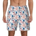 thumbnail image 1 of Lsque Mens Swim Trunks American Gnomes Pattern - Bathing Suit Compression Liner - Beach Swim Shorts Swimwear - (S-3XL) - Stretch Quick Dry -XX-Large, 1 of 9