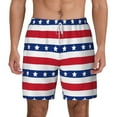 thumbnail image 1 of Lsque Mens Swim Trunks American Patriotic Stars And Stripes Pattern - Bathing Suit Compression Liner - Beach Swim Shorts Swimwear - (S-3XL) - Stretch Quick Dry -Large, 1 of 9