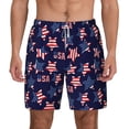 thumbnail image 1 of Lsque Mens Swim Trunks American Stars Pattern - Bathing Suit Compression Liner - Beach Swim Shorts Swimwear - (S-3XL) - Stretch Quick Dry -Medium, 1 of 9