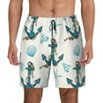 thumbnail image 1 of Lsque Mens Swim Trunks Anchors And Shells Pattern - Bathing Suit Compression Liner - Beach Swim Shorts Swimwear - (S-3XL) - Stretch Quick Dry -3X-Large, 1 of 9